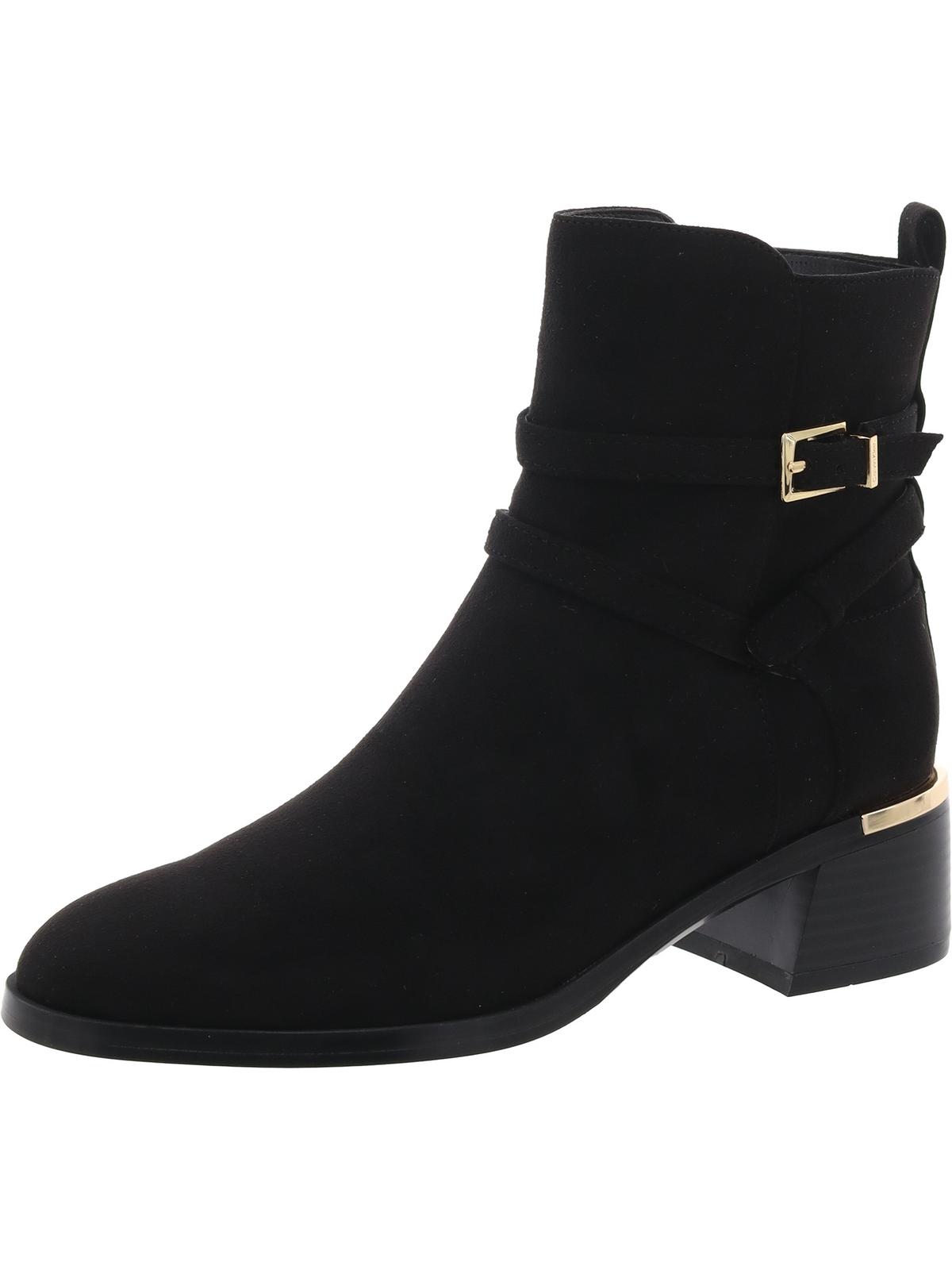 Calvin Klein Womens Jasen2 Zipper Faux Suede Ankle Boots